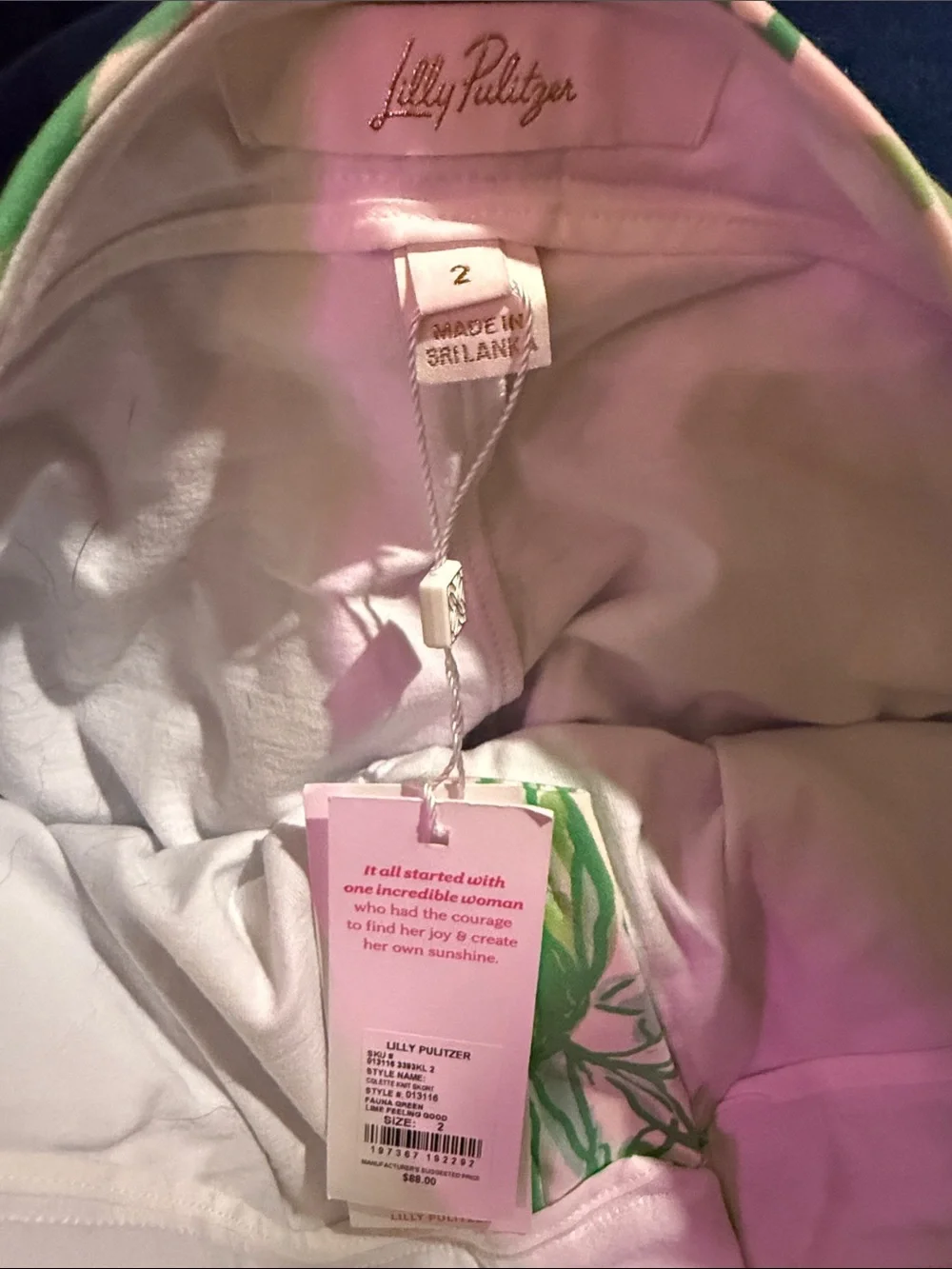 Lilly Pulitzer Pink and Green Floral  Skort